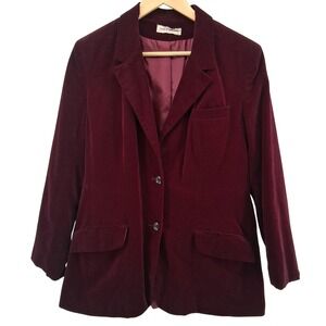 Vtg Doressa Velvet Blazer 80s Goth Whimsigoth Vamp Fairy Grunge Burgundy Jacket